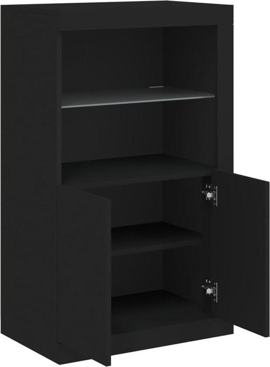 Produktbild VidaXL Beistellschrank mit LED-Leuchten Schwarz (60.5 x 37 x 100 cm)