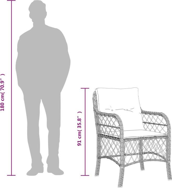 Image du produit VidaXL Ensemble salon de jardin 10 pièces avec coussins (150 cm)
