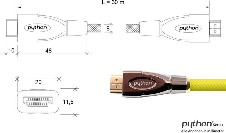 Produktbild Python HDMI (Typ A) — HDMI (Typ A) (30 m, HDMI)