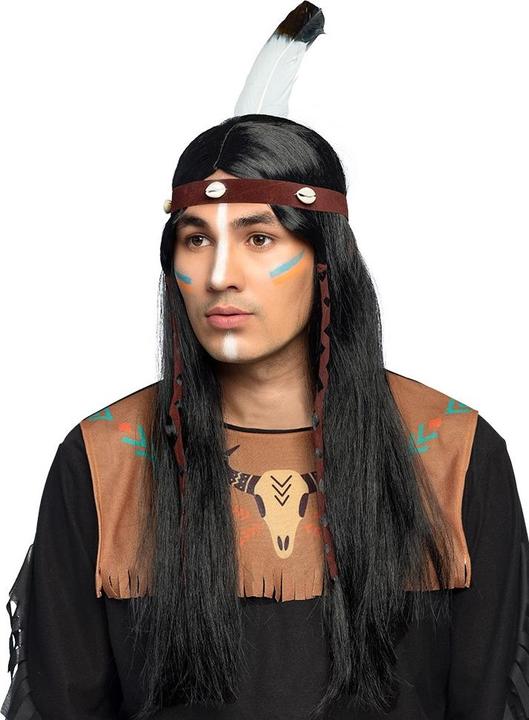 Actual product image Boland Indian Wig: With Headband And Feather