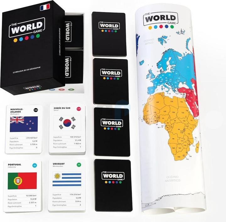 Image du produit The World Game Le jeu de cartes géographiques ultime avec carte du monde - Version française (Français)