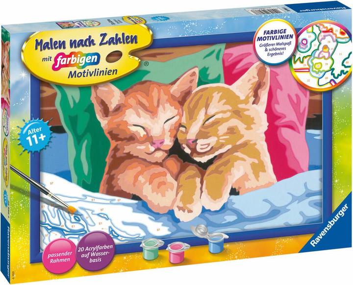 Produktbild Ravensburger Malen nach Zahlen 28986 - Verschmuste Kätzchen – Kinder ab 11 Jahren