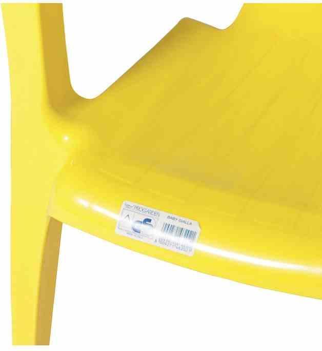 Image du produit ProGarden Fauteuil empilable Sedia Baby 38x38x52 cm en plastique jaune (Fauteuil pour enfants)
