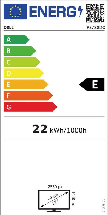 Energie-Label Dell P2720DC (2560 x 1440 Pixel, 27")
