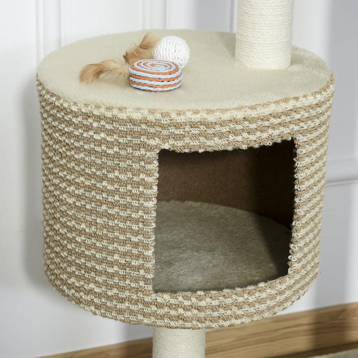 Actual product image Jamb Cat tree (96 cm, Beige+coffee)