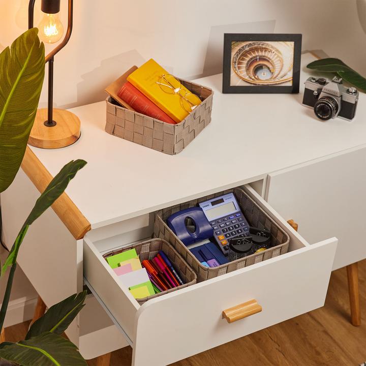Immagine prodotto Relaxdays 3x cestino portaoggetti (1 x, 24 x 24 x 9,5 cm)