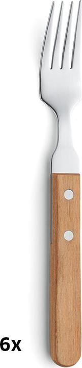 Produktbild Amefa PIZZA Steakgabel Set 6-teilig, Holzgriffe (6 Stück, Besteck Set)