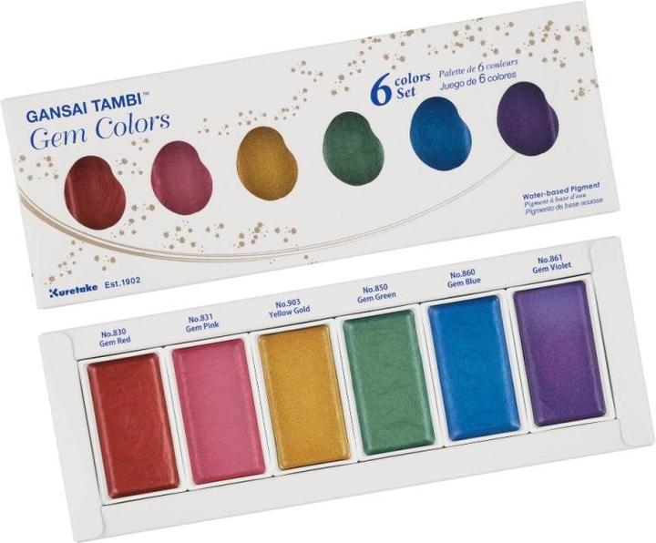 Immagine prodotto Zig Acquerelli Kuretake Gansai Tambi Gem Colors, 6 colori (Multicolore)