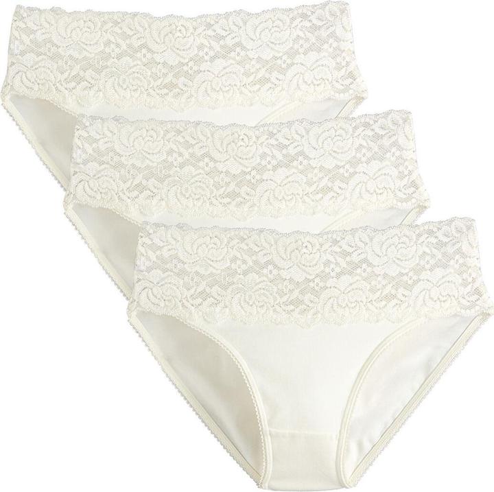 Produktbild La Redoute Collections 3er-Pack Slips mit breitem Bund aus Spitze (38, 3er Pack)