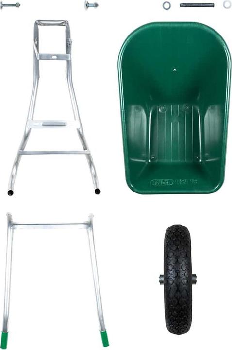 Actual product image VidaXL Wheelbarrow Green 90 L 150 kg Galvanised steel and plastic