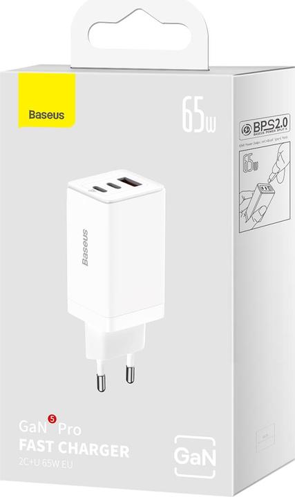 Actual product image Baseus GaN5 Pro Dual USB-C und USB-A Fast Charger (65 W)