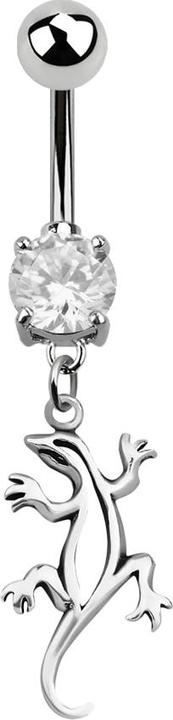 Image du produit Star Piercing Banane argent avec pendentif lézard argent (Argent sterling 925, Acier chirurgical 316L, sans laiton)