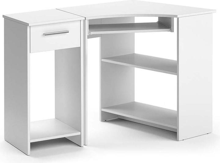 Produktbild Vicco Eckschreibtisch Odin, Weiss, 83 x 76 cm Set mit PC-Schrank