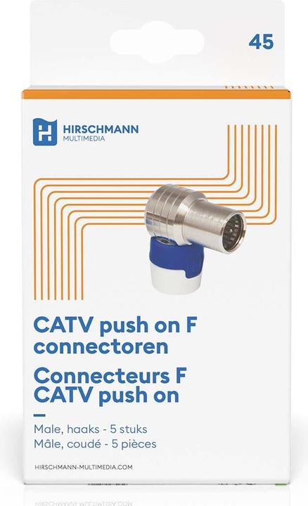 Actual product image Hirschmann QFA 5 Angled push-on quick F connector (Antenna cable)