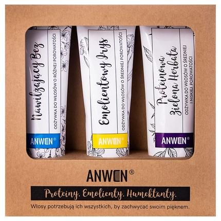 Anwen Medium Porosity Hair Conditioners Protein Orchid 100Ml + Emollient Iris 100Ml + Moisturising
