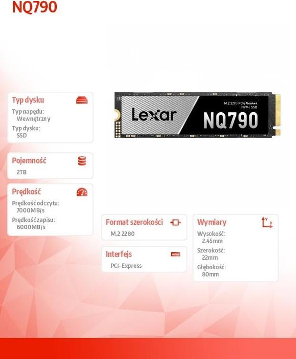 Produktbild Lexar NQ790 (2000 GB, M.2 2280)