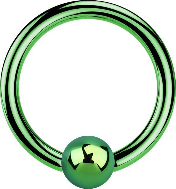 Produktbild Star Piercing Micro Ball Closure Ring grün (ohne Messing, Chirurgenstahl 316L)