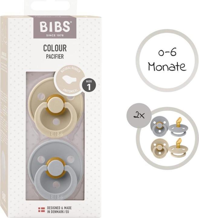 Produktbild Bibs Colour Latex Schnuller (anatomisch, 0-6 Monate), Cloud & Vanilla (2 x, bis 6 Monate)