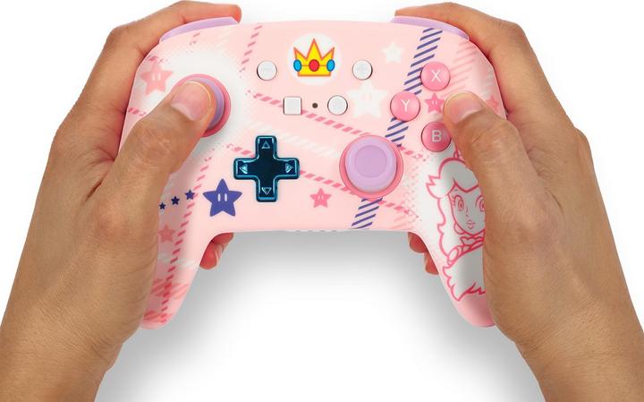 Productafbeelding PowerA Enhanced Wireless Controller Princess Peach Plaid (Switch OLED, Switch Lite, Switch)