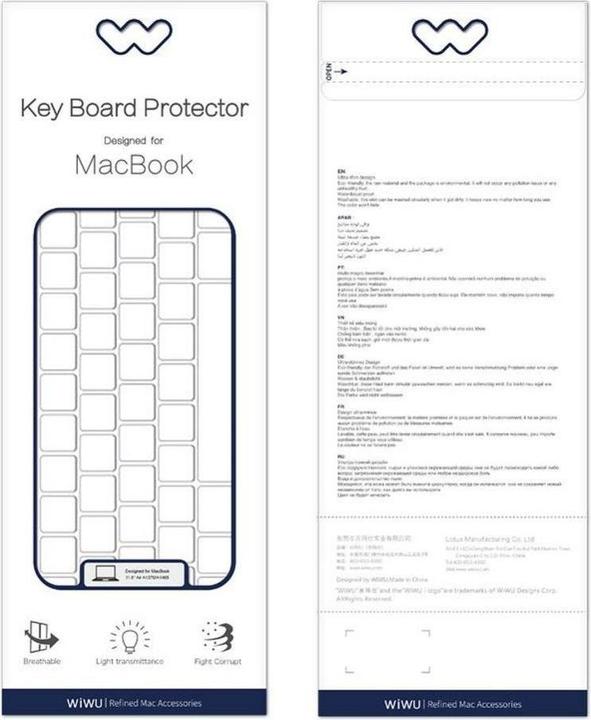 Produktbild Wiwu MacBook Pro 13 inch/16 inch Touch Keyboard Protector TPU Transparent