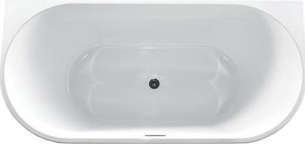 Baignoire acrylique Back To Wall - blanc mat - longueur 1700 mm - hauteur 600 mm - largeur 800 mm - (215000 ml)