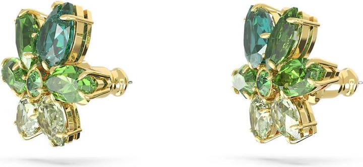 Produktbild Swarovski Gema Ohrstecker Verschiedene Schliffe Blume Grün Gold (Swarovski Metall)
