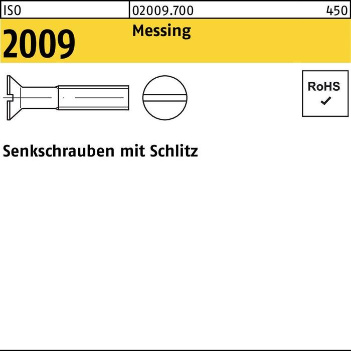 Image du produit Vis à tête fraisée ISO 2009 fendue M 3 x 20 laiton (200 Vis par pièce)