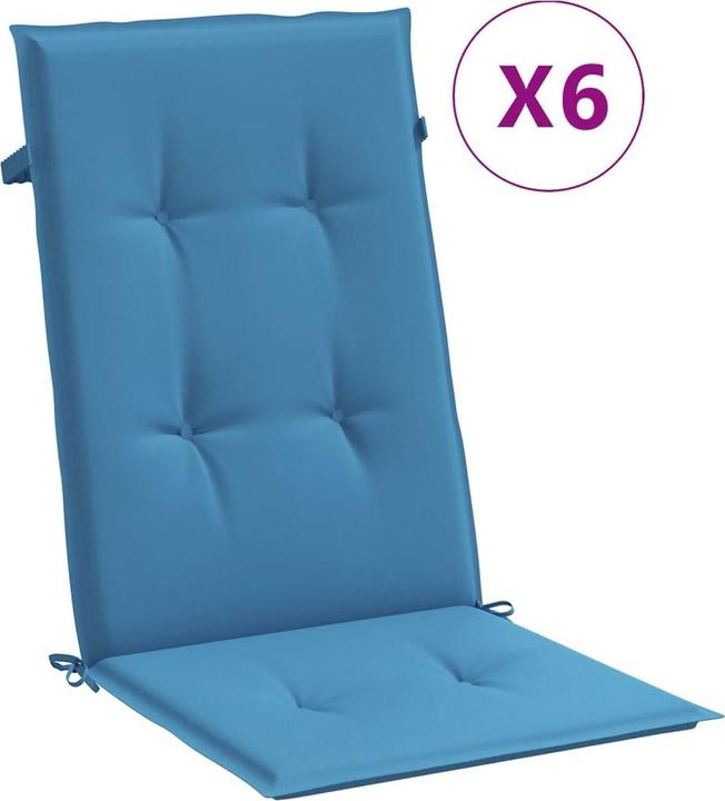 Image du produit VidaXL Coussins de sièges à haut dossier 6 pcs. tissu (120 x 50 x 4 cm)
