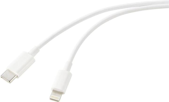 Produktbild Renkforce USB-Kabel USB 2.0 USB-C® Stecker, Apple Lightning Stecker 2.00 m Weiss (2 m, USB 2.0)