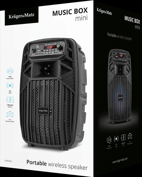 Produktbild Krüger&Matz Music Box Mini black speaker (Akkubetrieb)