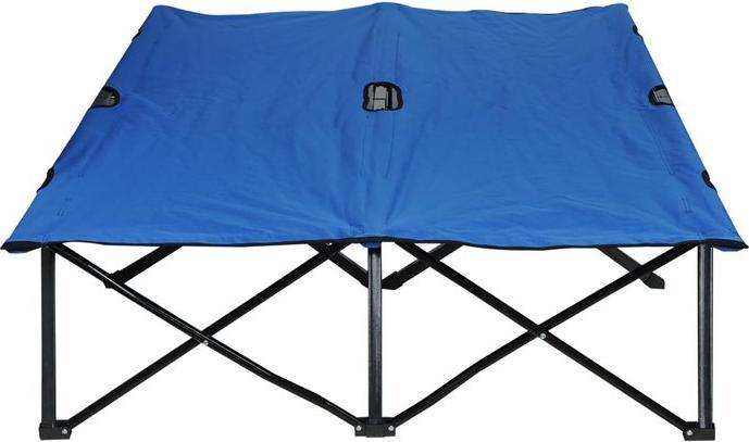 Actual product image Swisshandel24 Folding camping bed for 2 people Camp bed Folding bed with carrying bag, load capacity up to 136 kg