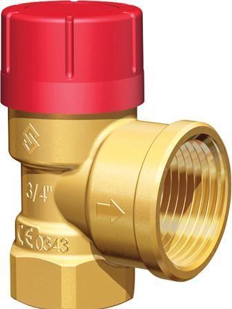 Produktbild Flamco Sikkerhedsventil 1/2"X 3/4" 2,5 bar med muffe. Tåler medier med op til 50% glykol.