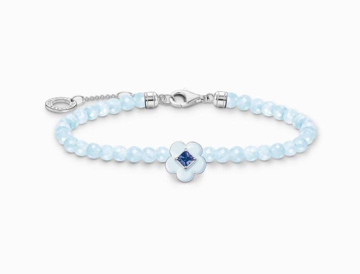 Immagine prodotto Thomas Sabo Bracciale fiore con perline blu (19 cm, Argento 925, Smalto)