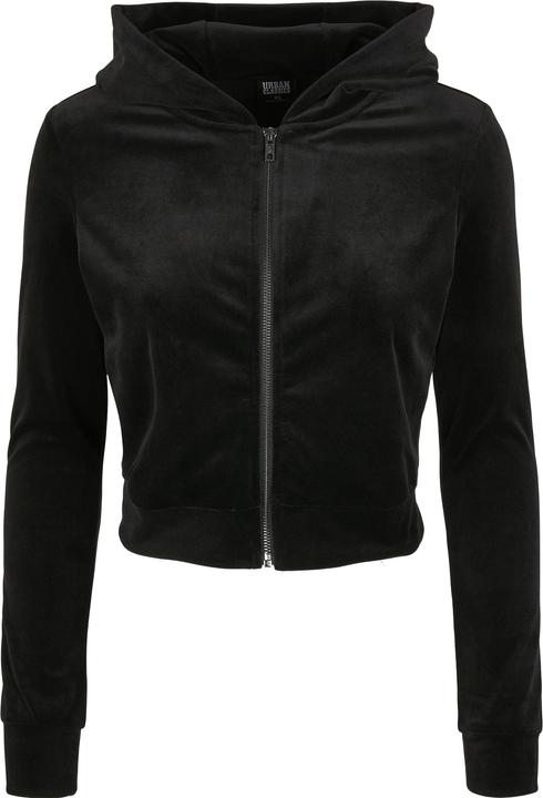 Urban Classics Ladies Short Velvet Zip Hoody