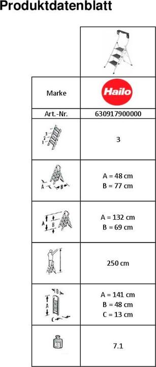 Immagine prodotto Hailo Sicurezza Plus (Gradino pieghevole, 141 cm)