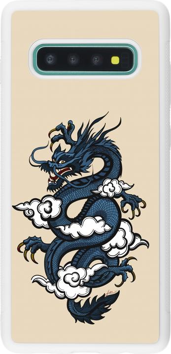 Actual product image PhoneLook Cover Silicone White Blue Dragon Tattoo (Samsung Galaxy S10+)