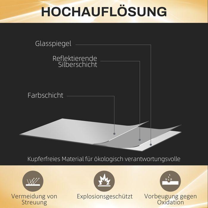Actual product image Swisshandel24 Wandspiegel 120 x 40 cm Ganzkörperspiegel mit LED-Beleuchtung, 3 Lichtbarben (40 x 120 cm)