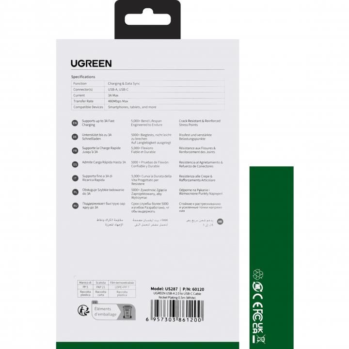 Immagine prodotto Ugreen Cavo da USB-C a USB-A 2.0 (0.50 m, USB 3.0)