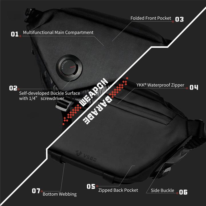 Actual product image VSGO Black Snipe 4L Sling Bag (Camera shoulder bag, 4 l)