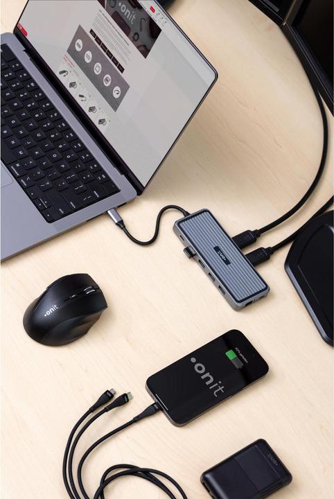 Actual product image Onit USB 2.0 cable USB A/USB C - Lightning/Micro-USB B/USB C (0.50 m, USB 2.0)