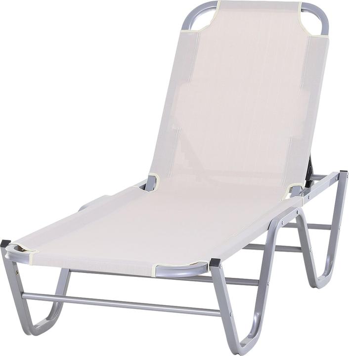 Immagine prodotto Outsunny Lettino prendisole con schienale regolabile (188 cm)