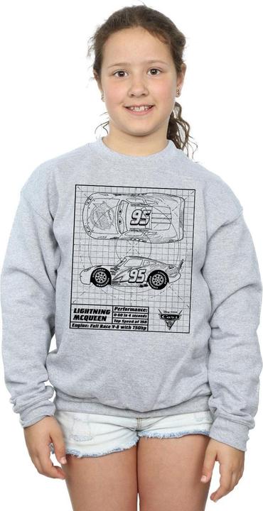 Immagine prodotto Disney Cars Lightning McQueen Blueprint Felpa Ragazze (152, 158)