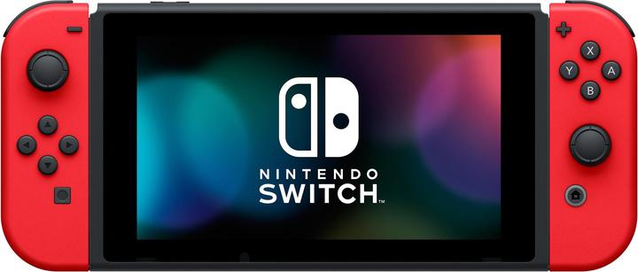 Image du produit Nintendo Switch Rouge + Code de téléchargement Super Mario Odyssey + Autocollant du film Super Mario Bros.