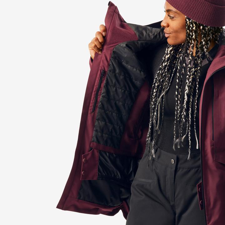 Image du produit Wedze Veste de ski femme polyvalente et chaude - FR100 bordeaux/noir (XL)