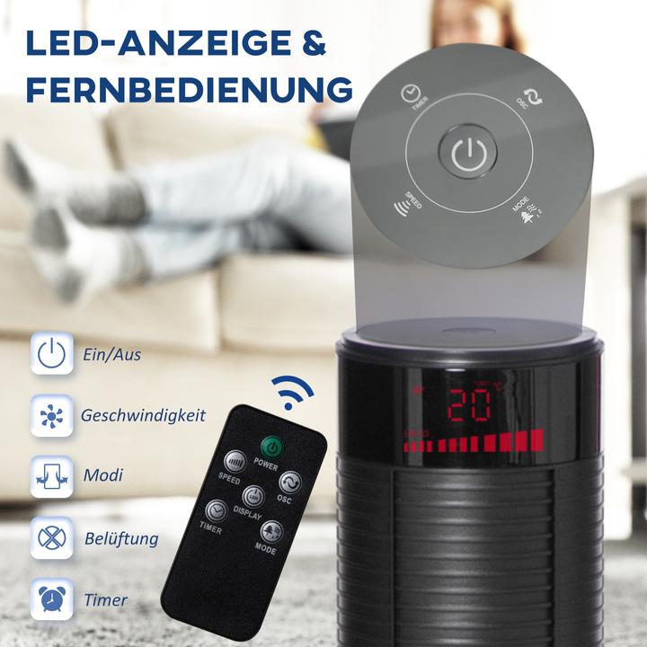 Image du produit Homcom Ventilateur de tour avec télécommande