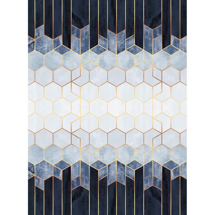 Immagine prodotto Trenddeko Esagoni: blu e bianco (192 x 260 cm)