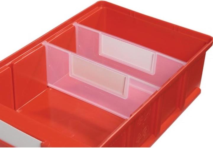 Actual product image LA-KA-PE Divider for shelf box W. 230 mm PP transparent, open (23 cm)