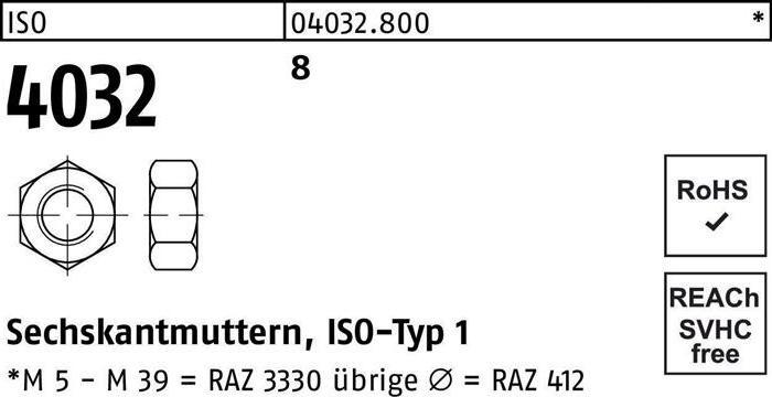 Produktbild Bufab Sechskantmutter ISO 4032 M 64 8 (M64)