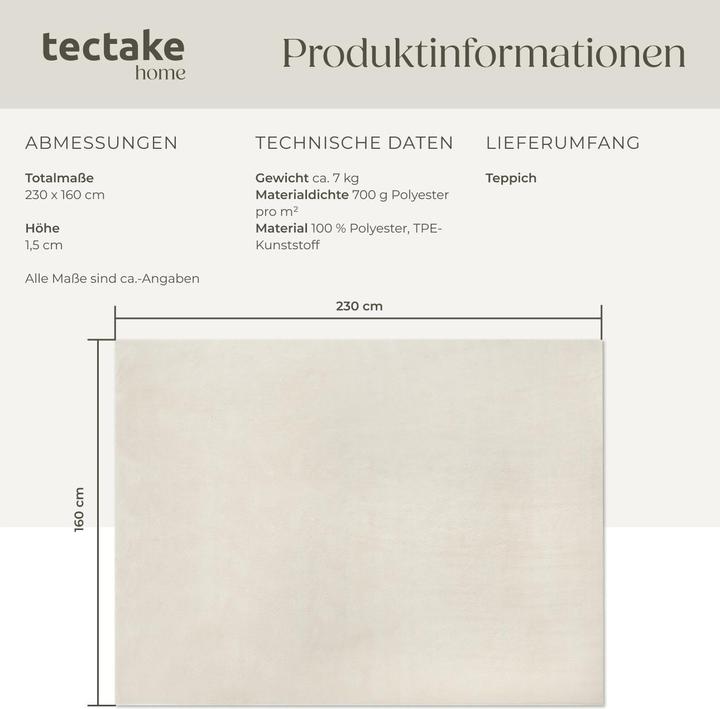 Image du produit tectake tapis à poils ras Soft Zone (160 x 230 cm)