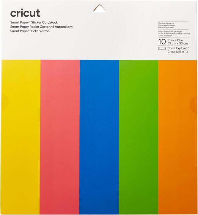 Immagine prodotto Cricut Carta adesiva Smart 30,5 x 30,5 cm, 10 fogli, Multicolore (210 g/m², 10 x)